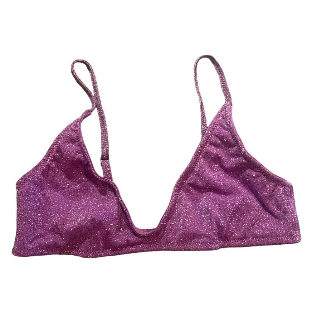 Triangl Purple Sparkly Bathing Suit Top